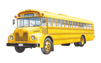 Obraz na płótnie Canvas Vibrant Yellow School Bus on Transparent Background. generative AI