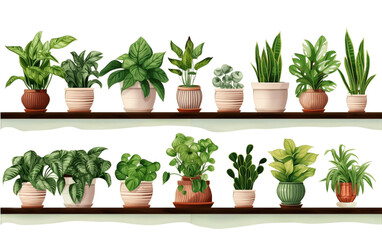 Collection of Various Houseplants Displayed in Ceramic. generative AI