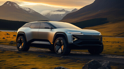 Fototapeta na wymiar Futuristic Full-Size SUV: A Blend of Luxury and Utility for the Future