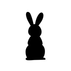 Rabbits silhouette. Bunny symbols. Hare silhouette. Farm animal icon