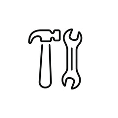 Tools line icon isolated on white background