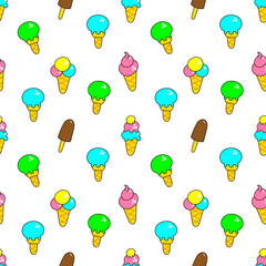 Color vector pattern of ice cream
