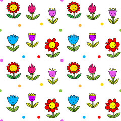 Colored vector pattern of different colors with emotions