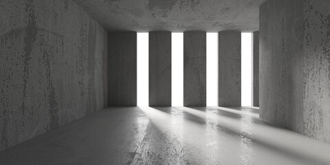 Abstract architecture interior background. Modern concrete room