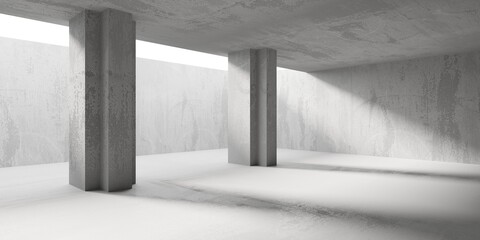 Abstract interior design concrete room. Architectural background