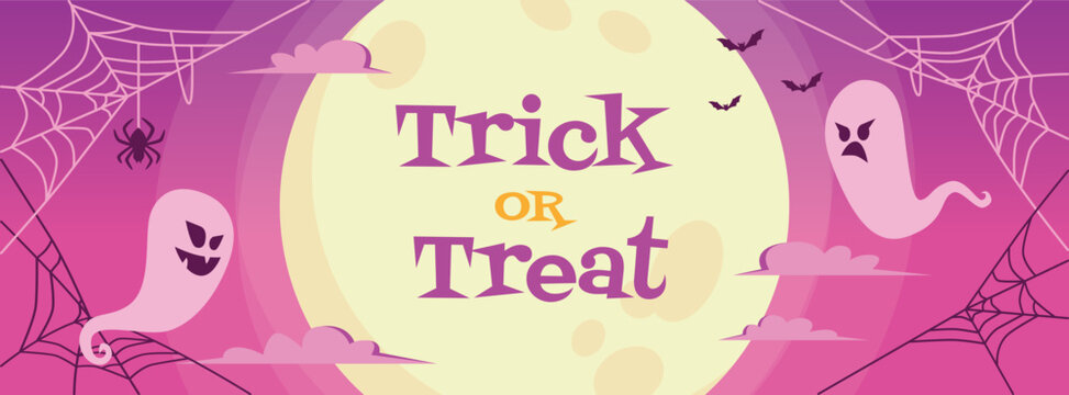 halloween trick or treat party invitation background vector illustration