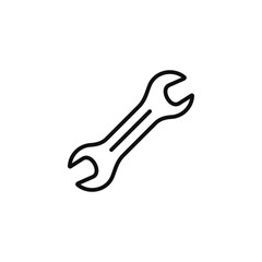 Wrench line icon isolated on white background