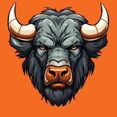 mascot logo of buffalo simple vector