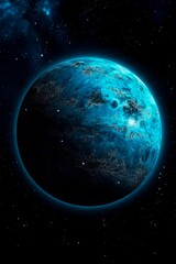 Neptune planet in the background of the universe, photorealistic. Generative AI.