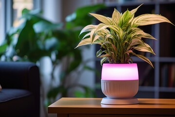 smart pot with built-in grow light for indoor plants