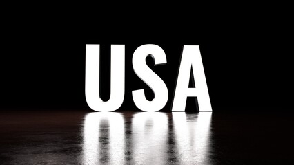 United States of America, USA - 3D Text