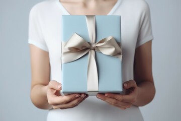 Woman gift box. Generate Ai