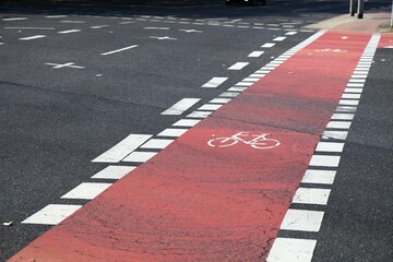 Bicycle lane in Duisburg, Germany