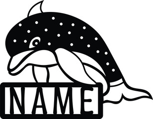 Dolphin name sign laser cut wall decor metal art design


