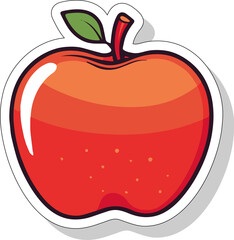 Red Apple with green leaf