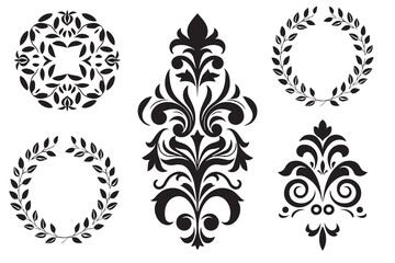 Luxury ornamental elements vector bundle collection