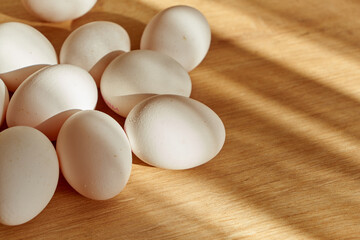organic white easter eggs in a cosy kitchen