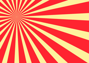 Red Sunburst Style Background, Vector Illustration 