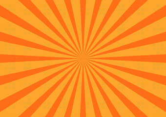 Orange Sunburst Style Background, Vector Illustration 