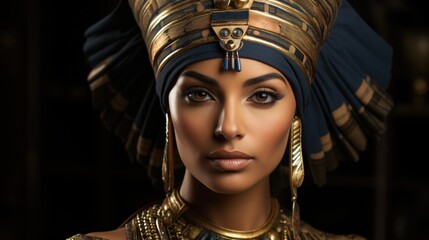 portrait of a woman queen of ancient Egypt.  Generative Ai