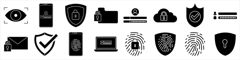 Security icon vector set. Protect illustration sign collection. Access  symbol or logo.