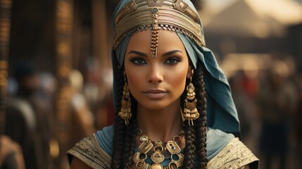  portrait of a woman queen of ancient Egypt.  Generative Ai