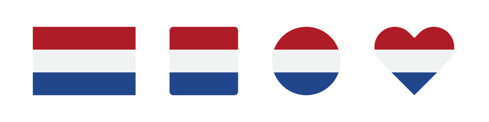 Netherlands icon. Holland flag signs. National badge symbol. Europe country symbols. Culture sticker icons. Vector isolated sign.