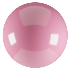 Inflated glossy pink bubble illustration. 3D render of latex ball with glint. Graphic dot, symbol, object