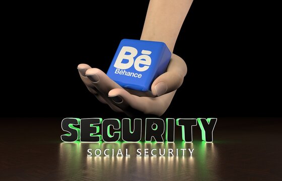 behance security, Social Media and Security - (3D Rendering)