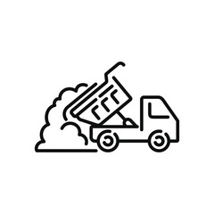Fototapeta na wymiar Dump truck line icon isolated on white background