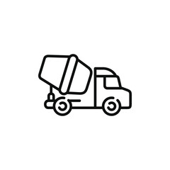 Concrete mixer line icon isolated on white background