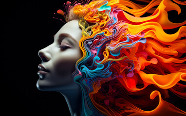 Fototapeta na wymiar Abstract Imagination: Mind-Blowing Head Art