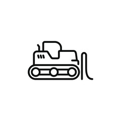 Bulldozer line icon isolated on white background