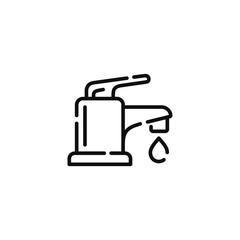 Faucet line icon isolated on white background