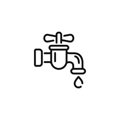 Faucet line icon isolated on white background
