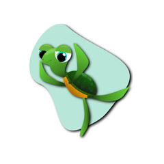 Cartoon turtle. Cute tortoi wild animal characters isolated.Cute tortoise cartoon illustration