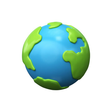 3d earth planet icon. Concept of environmental conservation.