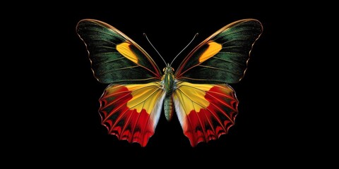 Obraz na płótnie Canvas a colorful butterfly with black background