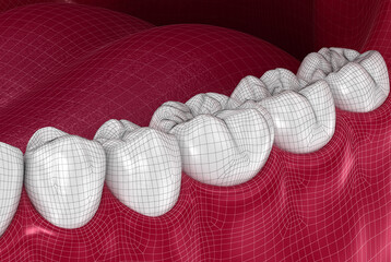 Digital dentistry. Dental 3D illustration