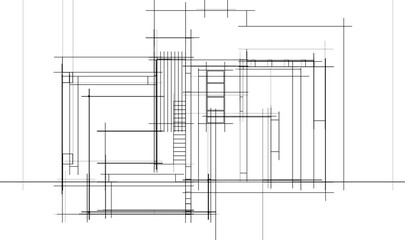 house building sketch architecture 3d illustration