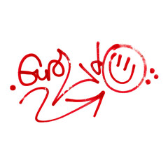 Obraz premium pintura en la pared, dibujo con pintura y gotas 