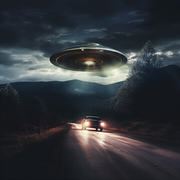 UFO Auseridische Auto Angst gewitter UFO alien car fear thunderstorm