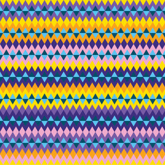 Multicoloured bohemian seamless pattern in bright colours