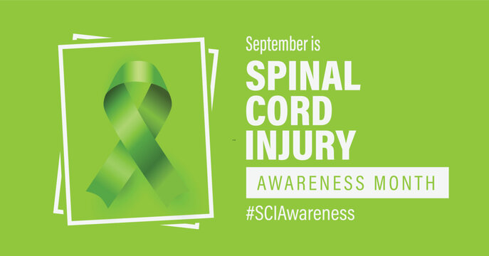 September is spinal cord injury awareness month banner. SCI education poster for web and social media campaign.