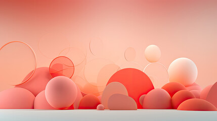 Fototapeta premium Circles on a pink background