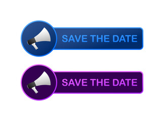 Save the date sign. Flat, color, please save the date. Vector illustration