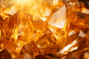 shiny citrine yellow crystal close up pattern texture