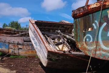 Cimetière à bateaux de Bretagne.	