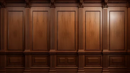 Gordijnen Luxury wood paneling background © khan