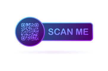 Scan QR-code sign. Flat, color. Scan QR-code. Vector illustration